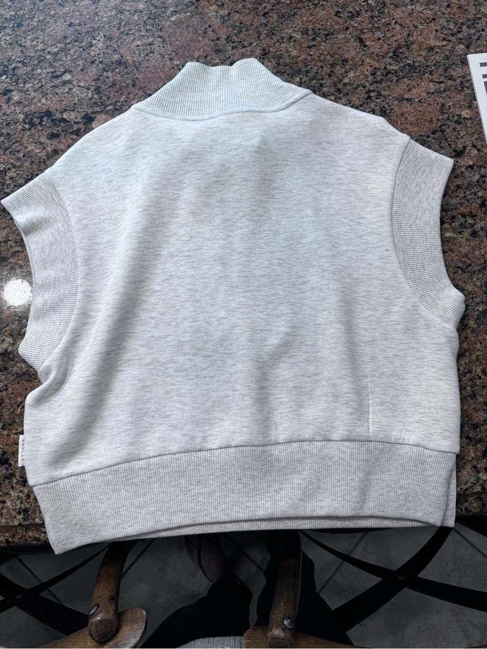 Varley Kelly Half Zip Sweatshirt in Ivory Marl size Medium - Picture 6 of 7